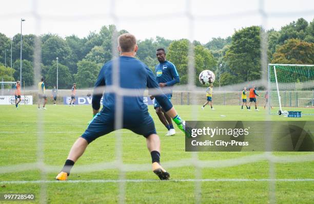 Thomas Kraft, Salomon Kalou during the Hertha BSC training camp on july 13, 2018 in Neuruppin, Germany.