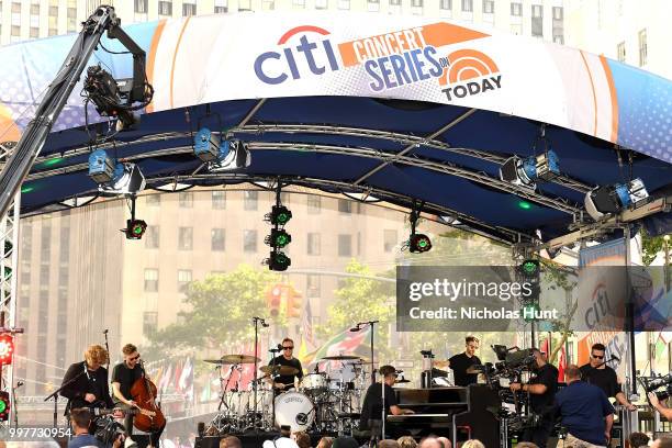 OneRepublic performs on stage at Citi Concert Series on TODAY at Rockefeller Plaza on July 13, 2018 in New York City.