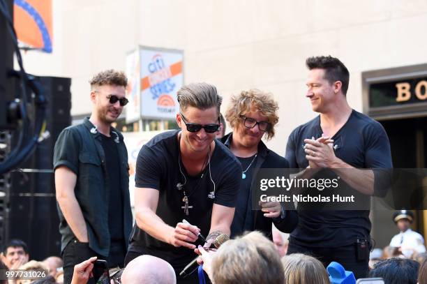 OneRepublic performs on stage at Citi Concert Series on TODAY at Rockefeller Plaza on July 13, 2018 in New York City.