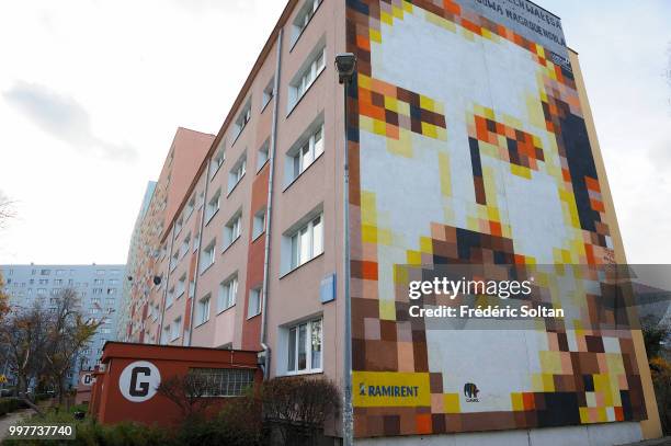 Mural in the district of Zaspa, in Gdansk, which is inhabited by the workmen of the shipyard. Zaspa becomes the largest monumental picture gallery in...