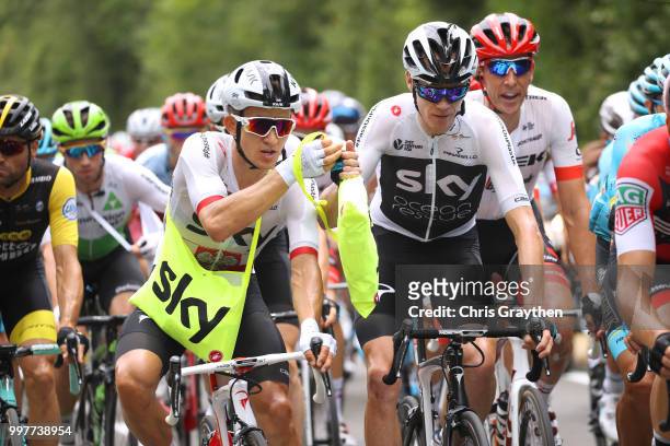 Christopher Froome of Great Britain and Team Sky / Michal Kwiatkowski of Poland and Team Sky / Feed Zone / during the 105th Tour de France 2018,...