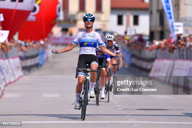 Arrival / Marianne Vos of The Netherlands and Team WaowDeals Pro Cycling / Celebration / Elisa Longo Borghini of Italy and Team Wiggle High5 Blue...