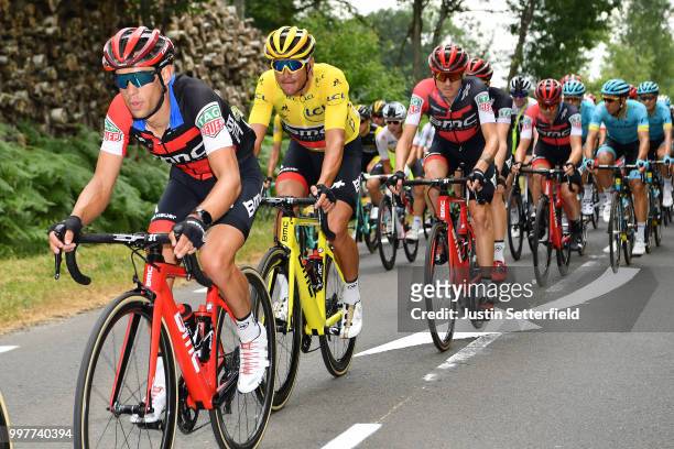 Richie Porte of Australia and BMC Racing Team / Greg Van Avermaet of Belgium and BMC Racing Team Yellow Leader Jersey / during the 105th Tour de...