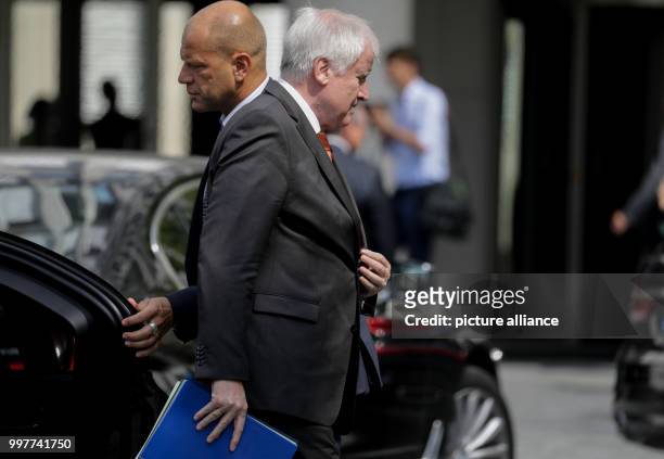 Bavarian Premier Horst Seehofer arrives for the Diesel Summit to the Federal Ministry of the Interior in Berlin, Germany, 02 August 2017. Photo: Kay...