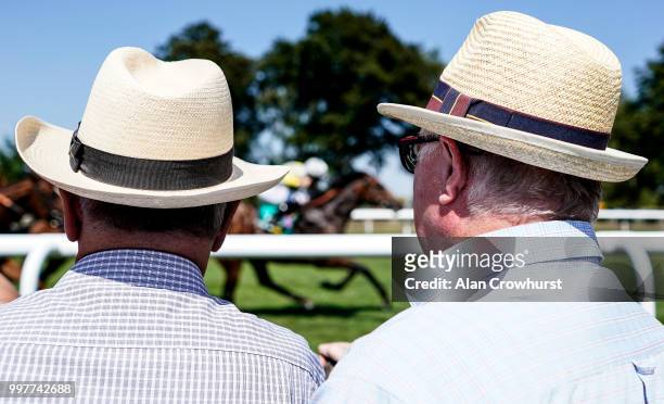 General view as racegoers watch the action close up at Newmarket Racecourse on July 13, 2018 in Newmarket, United Kingdom.