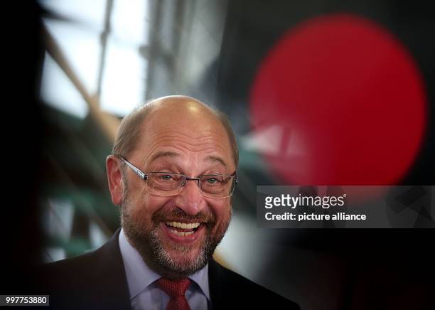 Chairman of the German Social Democrats and chancellor candidate Martin Schulz speaks on the results of the Berlin Diesel Summit, in Cologne,...