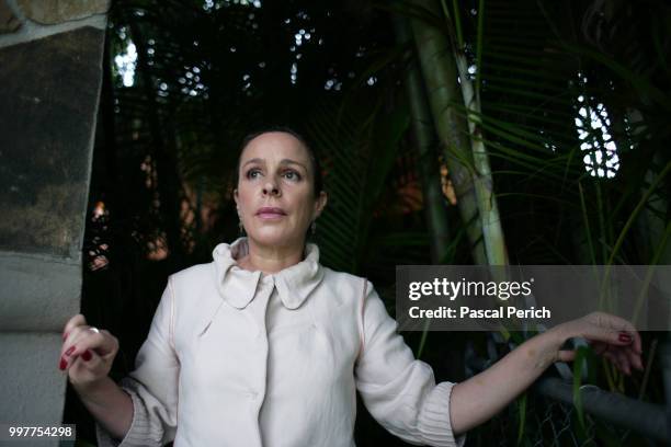 Author and daughter of Fidel Castro, Alina Fernandez is photographed for Femmes Magazine on October 22, 2008 in Little Havana in Miami, Florida.