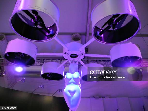 Lady Gaga's drone costume "Volantis", that she wore during the release party of her album "Artpop", is being shown in New York, United States, 2...