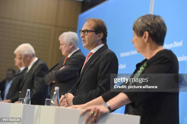 German Minister of Environment Barbara Hendricks , German Minister of Transport premier of the German state of Bavaria Horst Seehofer, premier of the...