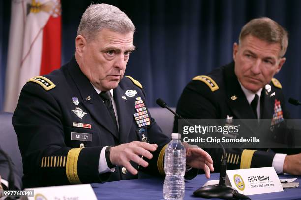 Army Chief of Staff Gen. Mark Milley and Army Vice Chief of Staff Gen. James McConville announce that Austin, Texas, will be the new headquarters for...