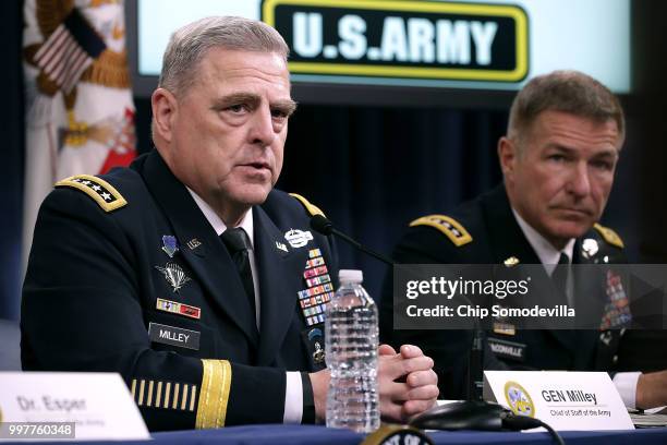 Army Chief of Staff Gen. Mark Milley and Army Vice Chief of Staff Gen. James McConville announce that Austin, Texas, will be the new headquarters for...