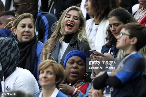 Maria Salaues , girlfriend of Paul Pogba of France during the 2018 FIFA World Cup Semi Final match between France and Belgium at the Saint Petersburg...