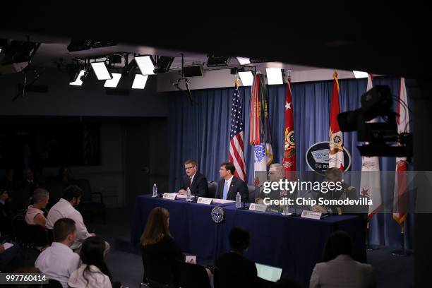 Army Undersecretary Ryan McCarthy, U.S. Army Secretary Mark Esper, Army Chief of Staff Gen. Mark Milley and Army Vice Chief of Staff Gen. James...