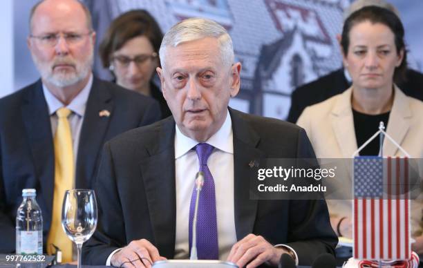 Secretary of Defense James Mattis speaks during U.S. - Adriatic Charter meeting in Zagreb, Croatia on July 13, 2018.