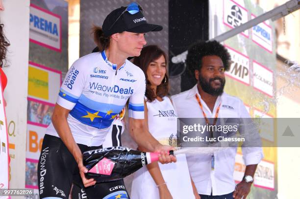 Podium / Marianne Vos of The Netherlands and Team WaowDeals Pro Cycling / Celebration / Champagne / during the 29th Tour of Italy 2018 - Women, Stage...