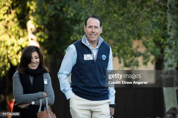 Randall Stephenson, chief executive officer of AT&T, attends the annual Allen & Company Sun Valley Conference, July 13, 2018 in Sun Valley, Idaho....