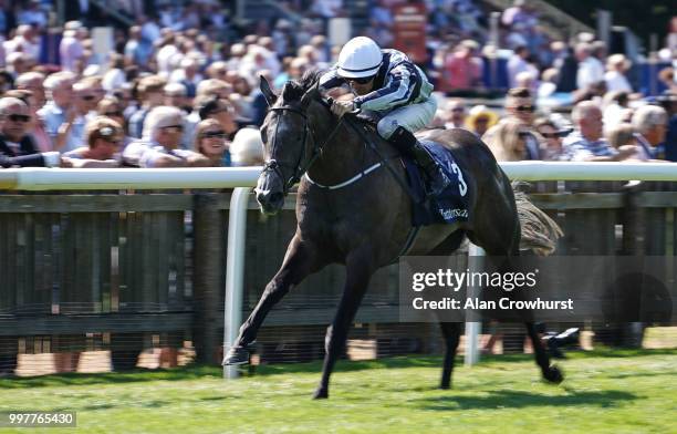 Colm ODonoghue riding Alpha Centauri win The Tattersalls Falmouth Stakes at Newmarket Racecourse on July 13, 2018 in Newmarket, United Kingdom.