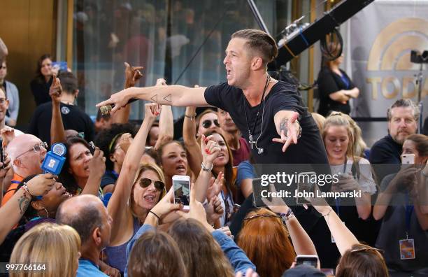 Ryan Tedder of One Republic performs on NBC's "Today" at Rockefeller Plaza on July 13, 2018 in New York City.