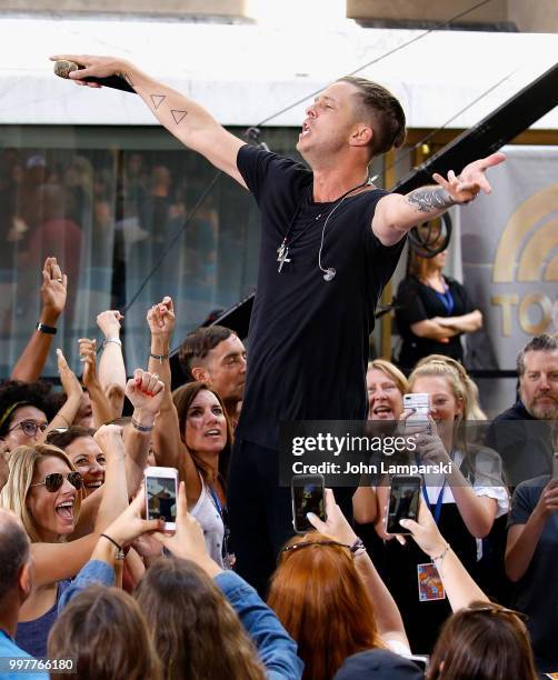 Ryan Tedder of One Republic performs on NBC's "Today" at Rockefeller Plaza on July 13, 2018 in New York City.