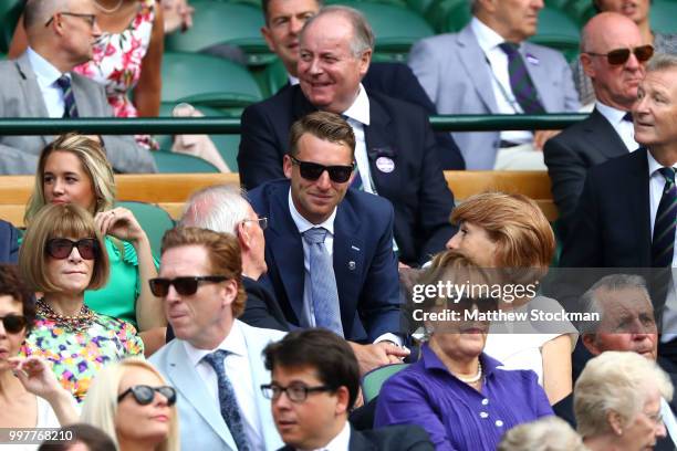 Jos Buttler attends day eleven of the Wimbledon Lawn Tennis Championships at All England Lawn Tennis and Croquet Club on July 13, 2018 in London,...