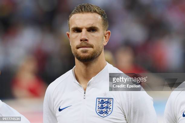 Jordan Henderson of England poses prior the 2018 FIFA World Cup Russia Semi Final match between England and Croatia at Luzhniki Stadium on July 11,...