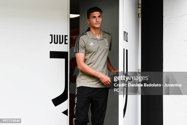 Mattia Caldara during a Juventus Press Conference at Juventus Allianz Stadium on July 13, 2018 in Turin, Italy.