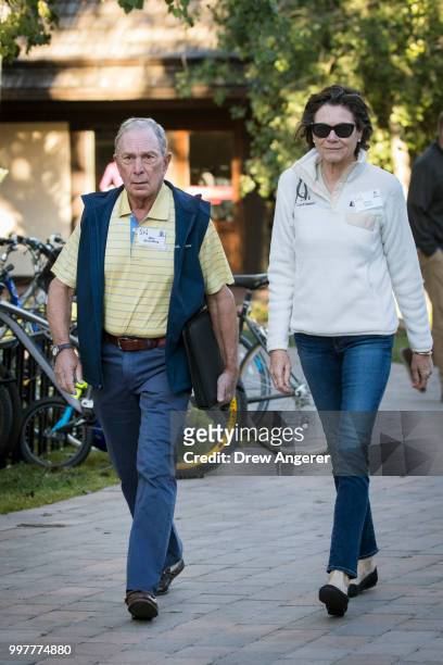 Michael Bloomberg, former New York City mayor and chief executive officer of Bloomberg LP, and Diana Taylor attend the annual Allen & Company Sun...