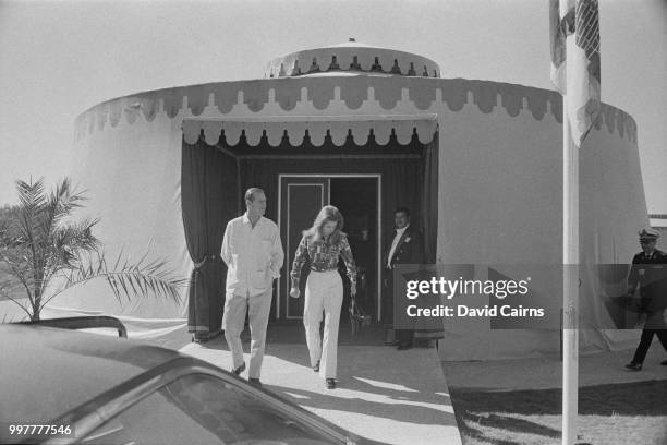 Prince Philip, Duke of Edinburgh with his daughter Anne, Princess Royal, in Iran to celebrate the 2,500 years of the Iranian monarchy, 19th October...