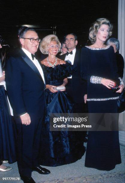 Henry Kissinger, Barb Davis and Nancy Kissinger circa 1983 in New York.