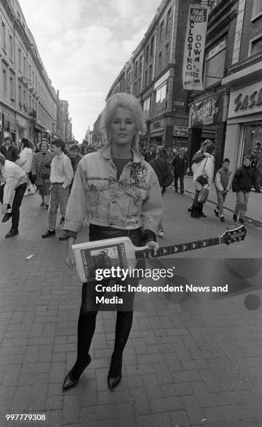 Singer Lita Ford in Henry Street, circa October 1988 . .