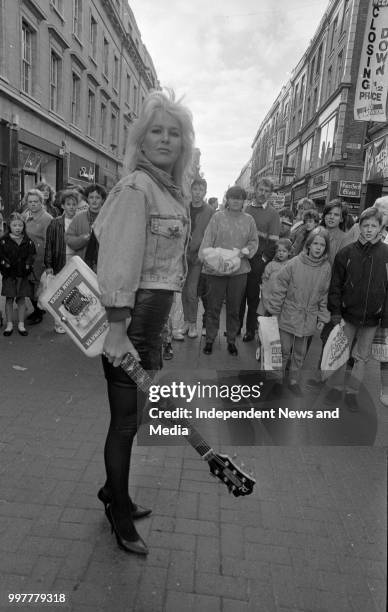 Singer Lita Ford in Henry Street, circa October 1988 . .