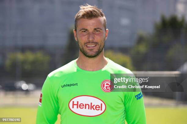 Michael Rensing poses during the team presentation at Esprit Arena on July 13, 2018 in Duesseldorf, Germany.