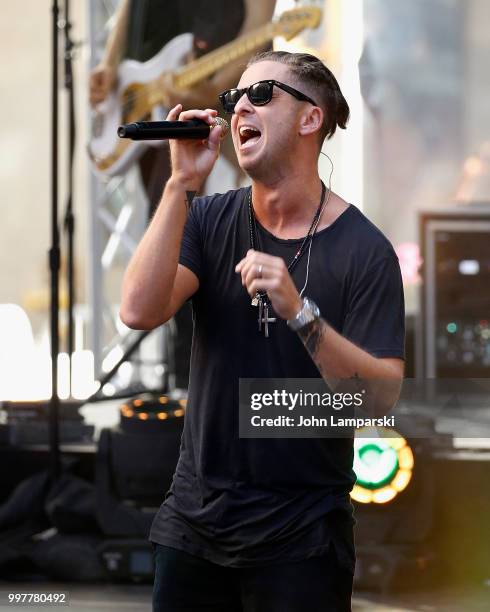 Ryan Tedder of One Republic performs on NBC's "Today" at Rockefeller Plaza on July 13, 2018 in New York City.