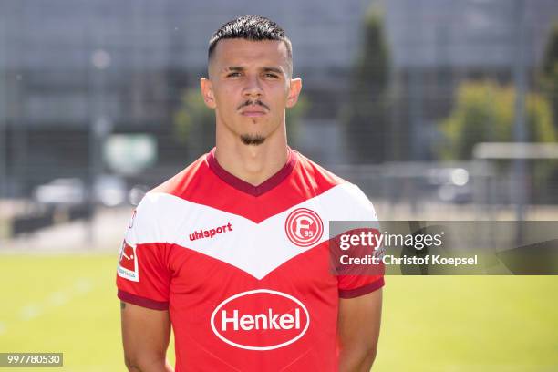 Alfredo Morales poses during the team presentation at Esprit Arena on July 13, 2018 in Duesseldorf, Germany.