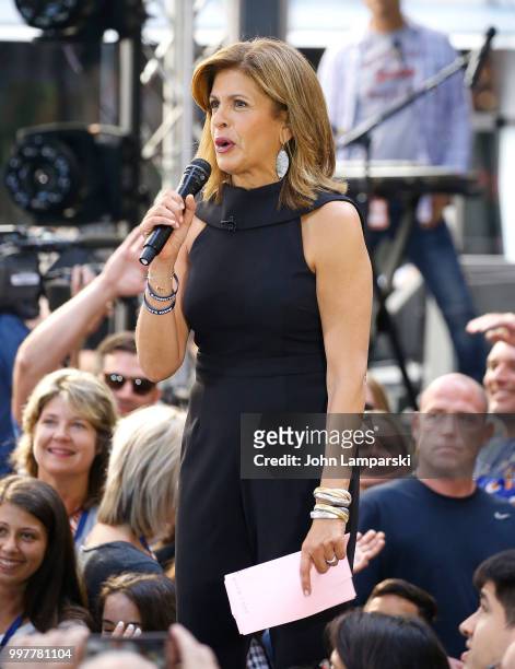 S Hoda Kotb attends One Republic as they perform on NBC's "Today" at Rockefeller Plaza on July 13, 2018 in New York City.