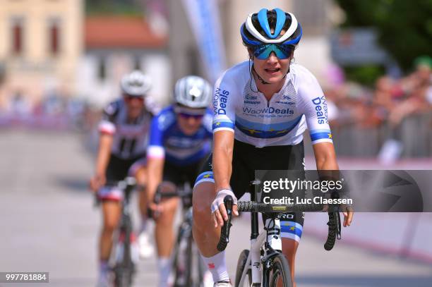 Arrival / Marianne Vos of The Netherlands and Team WaowDeals Pro Cycling / Celebration / Elisa Longo Borghini of Italy and Team Wiggle High5 Blue...