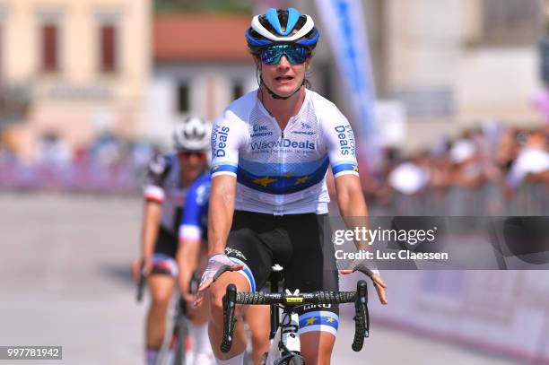 Arrival / Marianne Vos of The Netherlands and Team WaowDeals Pro Cycling / Celebration / Elisa Longo Borghini of Italy and Team Wiggle High5 Blue...