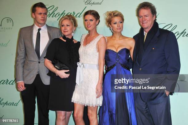 Barron Nicholas Hilton, Kathy Hilton, Nicky Hilton, Paris Hilton and Rick Hilton attend the Chopard 150th Anniversary Party at Palm Beach, Pointe...