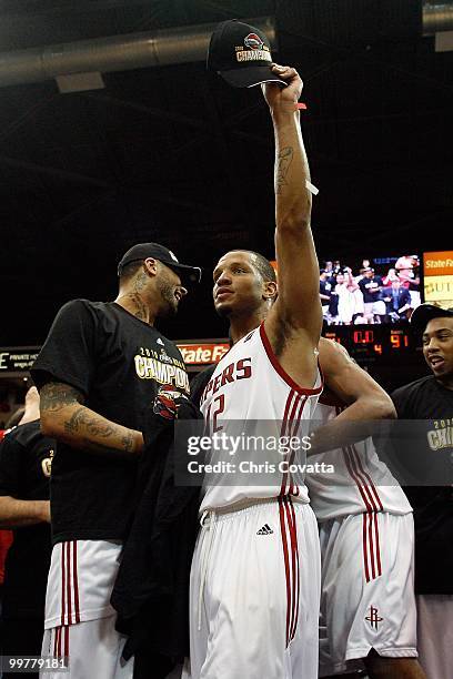 Will Conroy of the Rio Grande Valley Vipers celebrates the victory against theTulsa 66ers in Game Two of the 2010 NBA D-League Finals at the State...