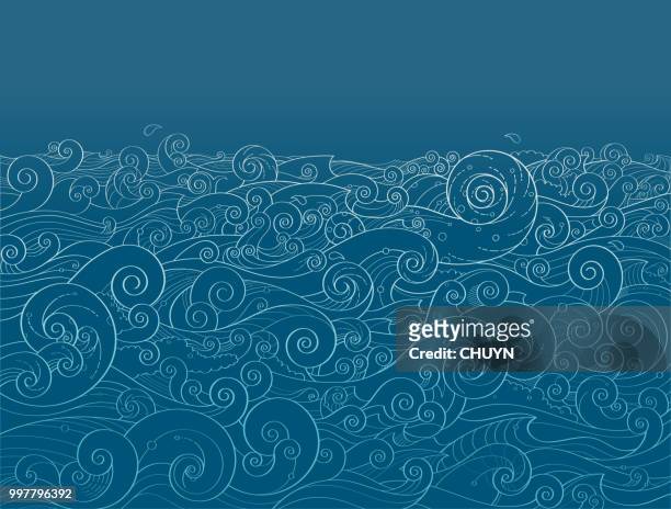illustrazioni stock, clip art, cartoni animati e icone di tendenza di sfondo oceanico - mare