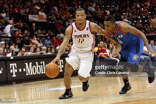 Will Conroy of the Rio Grande Valley Vipers dribbles against JaJuan Smith of theTulsa 66ers in Game Two of the 2010 NBA D-League Finals at the State...