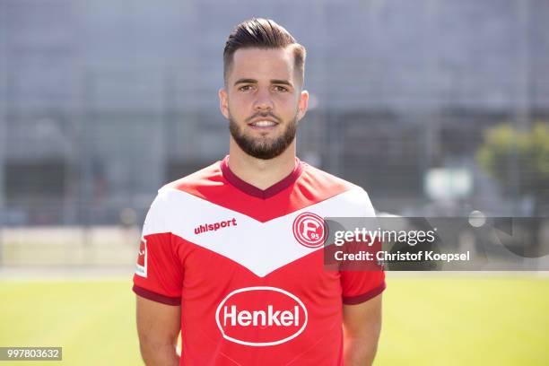 Niko Giesselmann poses during the team presentation at Esprit Arena on July 13, 2018 in Duesseldorf, Germany.