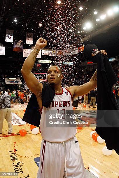 Will Conroy of the Rio Grande Valley Vipers celebrates the victory against theTulsa 66ers in Game Two of the 2010 NBA D-League Finals at the State...