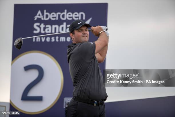 Patrick Reed tees off at the 2nd hole during day two of the Aberdeen Standard Investments Scottish Open at Gullane Golf Club, East Lothian.
