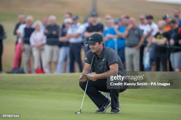 Patrick Reed on the 2nd green during day two of the Aberdeen Standard Investments Scottish Open at Gullane Golf Club, East Lothian.