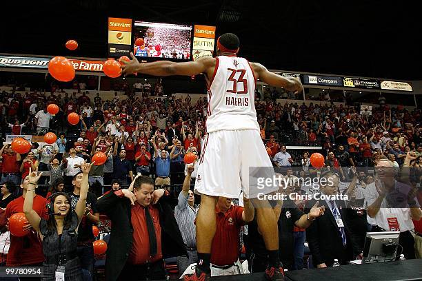 Michael Harris of the Rio Grande Valley Vipers celebrates the victory against theTulsa 66ers in Game Two of the 2010 NBA D-League Finals at the State...