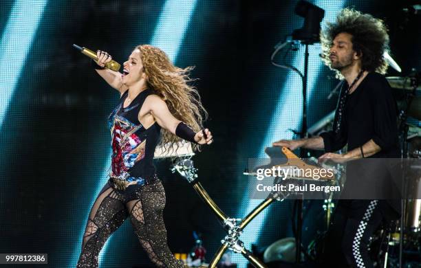 Colombian pop singer Shakira performs at Ziggo Dome as part of her El Dorado World Tour, Amsterdam, Netherlands, 9 June 2018.