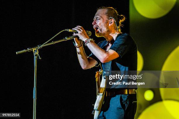 Thom Yorke performs on stage at Carre theater, Amsterdam, Netherlands, 4 June 2018.