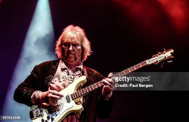 Chris Squire, bassist of British progressive rock band Yes performs in Ahoy, Rotterdam, Netherlands, 24 July 2003.