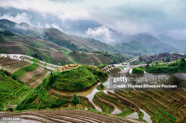 longsheng rice terraces - longsheng stock-fotos und bilder